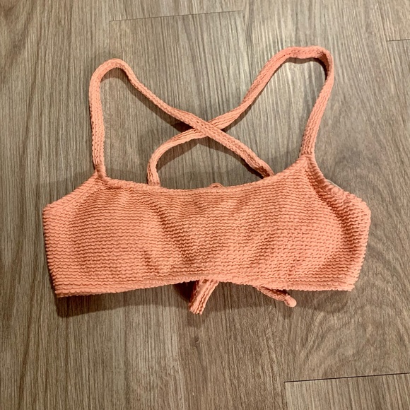 Pink Ribbed Bikini Top - Picture 1 of 4